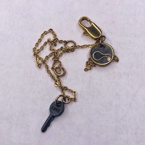The Giving Key Bracelet Chain Black Dangle Key Gold Tone Lobster Clasp